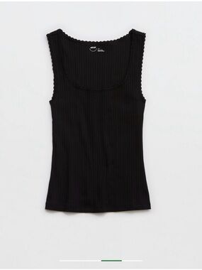 Aerie Women’s Ribbed Scoop Neck
Tank Top True Black Color Size XL